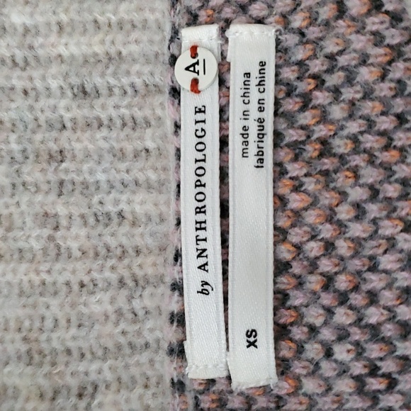 ANTHROPOLOGIE Ribbed Cowl Neck Animal Print Wool Yak Blend Tunic Sweater SIZE:XS - Picture 9 of 10